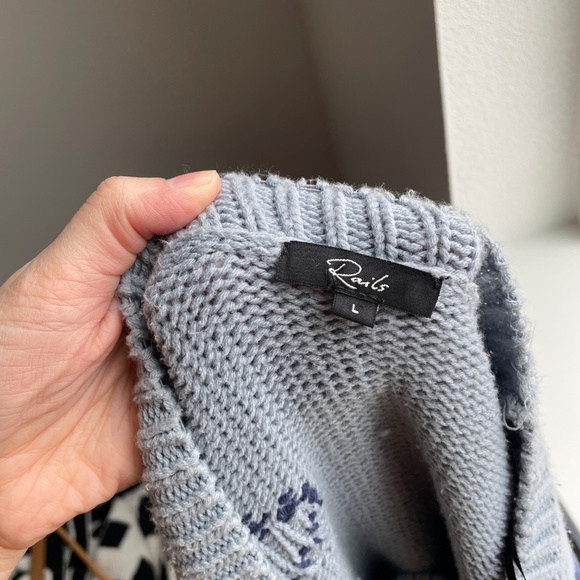 Rails Blue Floral Crew Neck Sweater - Picture 7 of 7